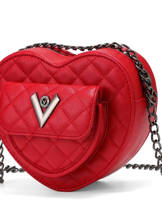 Valentino Orlandi Handbags - New Valentino Red Quilted Heart Crossbody Bag with Chain Strap